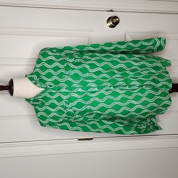 Talbots Tops - Talbots Green Vine Print Top Size M